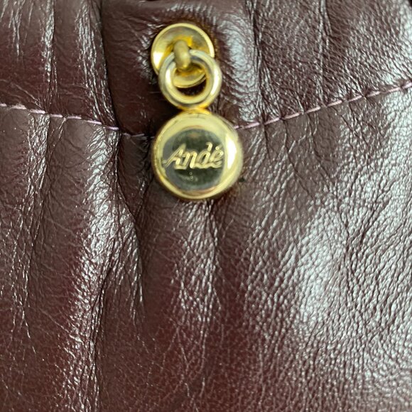 Ande Leather Deep Plum Vintage Handbag Clutch - Picture 8 of 13